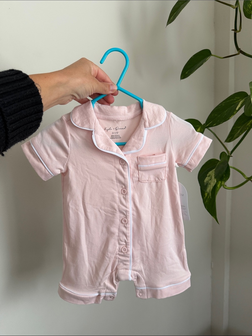 Baby Pink Short-Sleeve One-Piece Romper